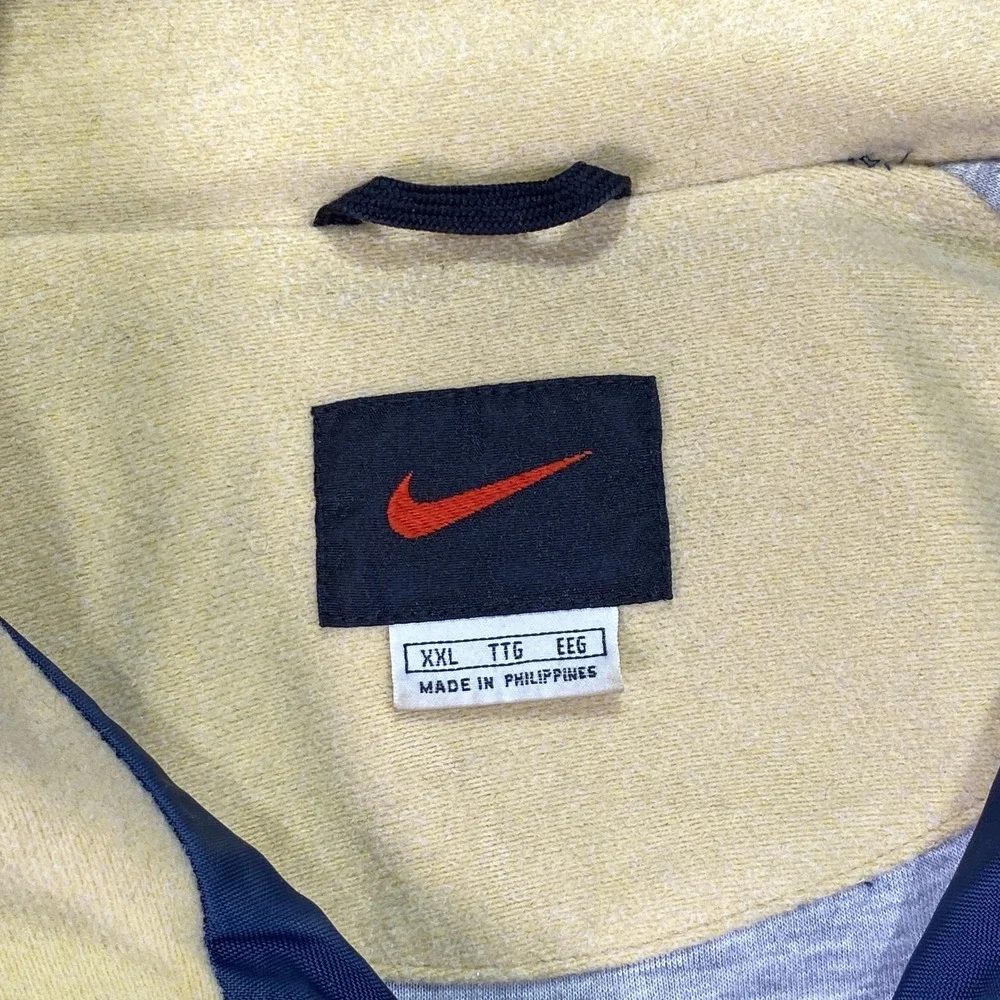 Nike Pullover Jacket‎ Mens 2XL Blue 1/4 Zip Lined Windbreaker Swoosh Athletic